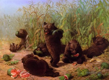 Bären im Wassermelone Flecken William Beard Ölgemälde